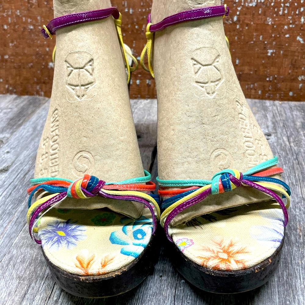 Missoni Authentic Multicolor Leather Platform San… - image 1